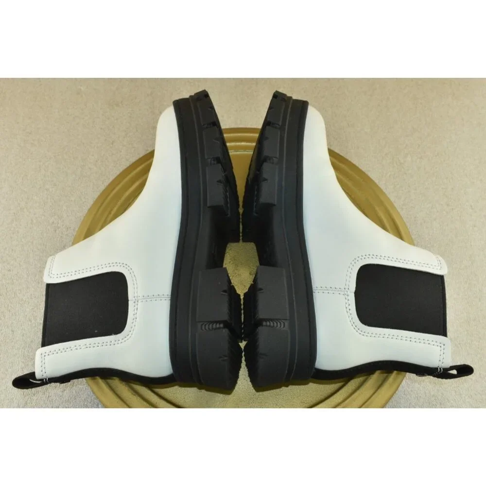 UGG‎ Ashton Chelsea Women Boots Size 7.5 White Leather Platform Waterproof